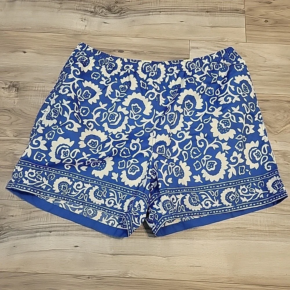 Polo Sport Ralph Lauren Swim Board Shorts Mens Medium Blue‎ Floral AOP Lined VGT